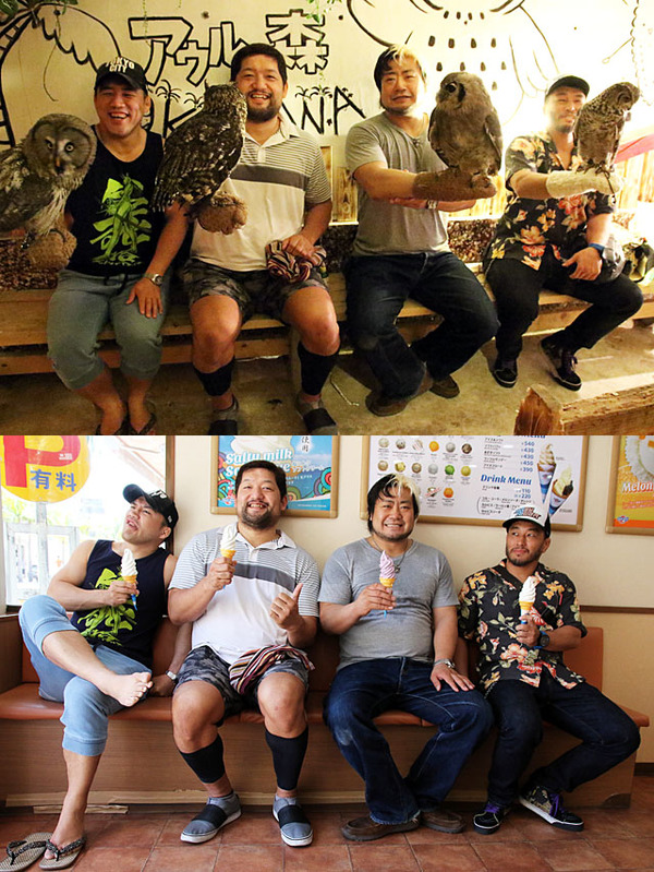諏訪魔&石川、青木&佐藤が那覇・国際通りでダブルデート チーム編成シャッフルによるベルト独占視野に