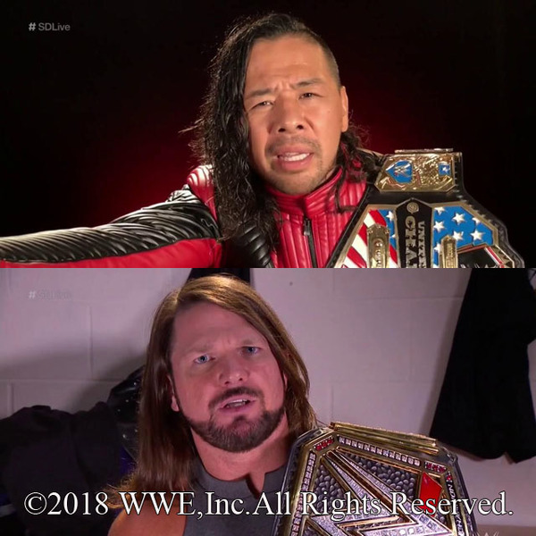 US王者・中邑がIC王者ロリンズにキンシャサ葬予告、WWE王者・AJはユニバーサル王者レスナーへの1年越し雪辱に自信満々
