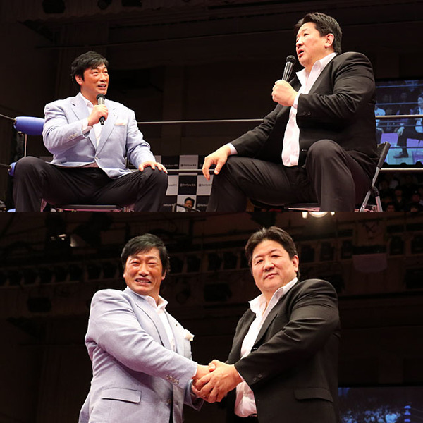 小橋と前田が白熱トークバトル 共通点はウエスタンラリアットと子育て?